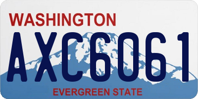 WA license plate AXC6061