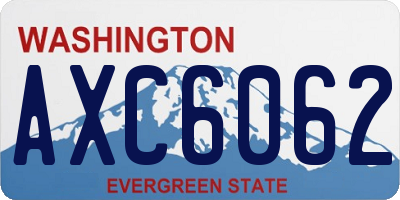 WA license plate AXC6062