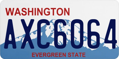 WA license plate AXC6064