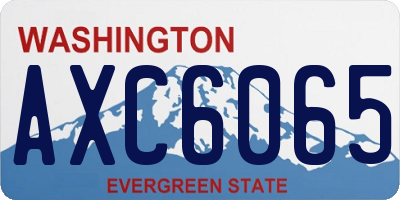 WA license plate AXC6065