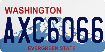 WA license plate AXC6066