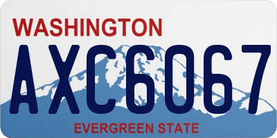 WA license plate AXC6067