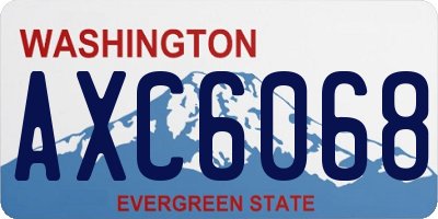 WA license plate AXC6068
