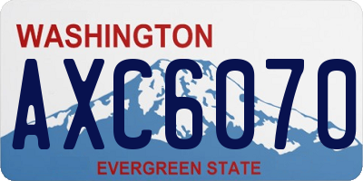 WA license plate AXC6070