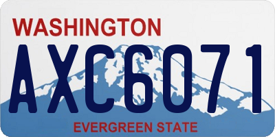 WA license plate AXC6071
