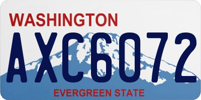 WA license plate AXC6072