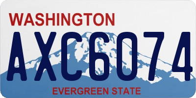 WA license plate AXC6074