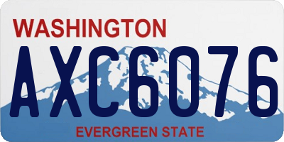 WA license plate AXC6076