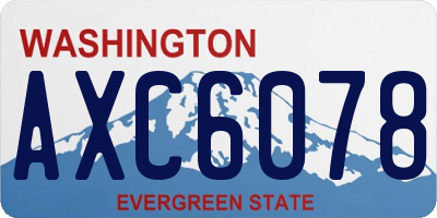 WA license plate AXC6078