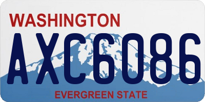 WA license plate AXC6086