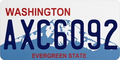 WA license plate AXC6092