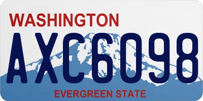 WA license plate AXC6098