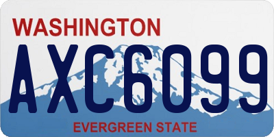 WA license plate AXC6099