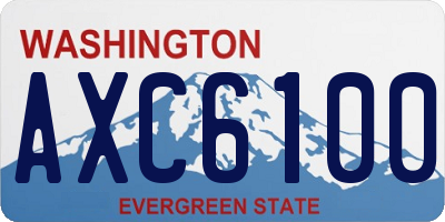 WA license plate AXC6100