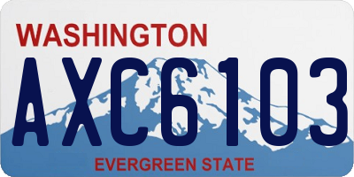 WA license plate AXC6103