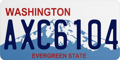 WA license plate AXC6104