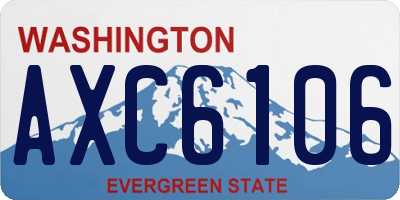 WA license plate AXC6106