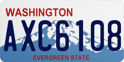 WA license plate AXC6108