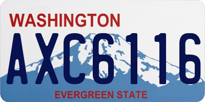 WA license plate AXC6116