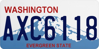WA license plate AXC6118