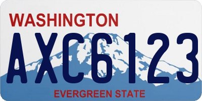 WA license plate AXC6123