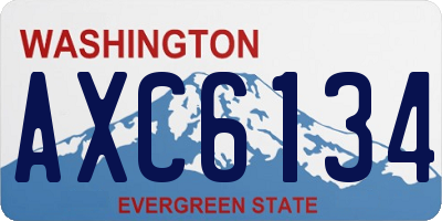 WA license plate AXC6134