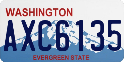 WA license plate AXC6135