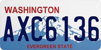 WA license plate AXC6136