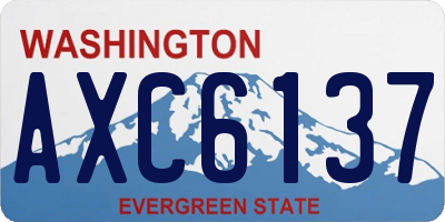 WA license plate AXC6137