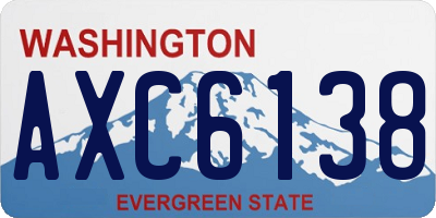 WA license plate AXC6138