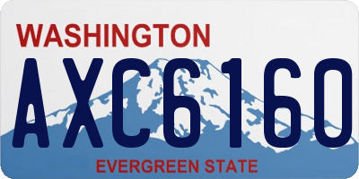 WA license plate AXC6160