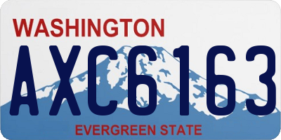 WA license plate AXC6163