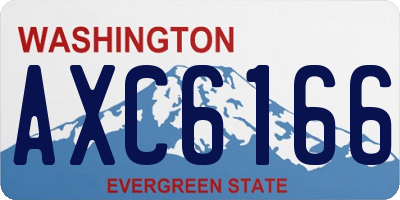 WA license plate AXC6166