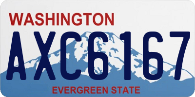 WA license plate AXC6167