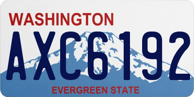 WA license plate AXC6192