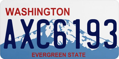 WA license plate AXC6193