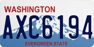 WA license plate AXC6194