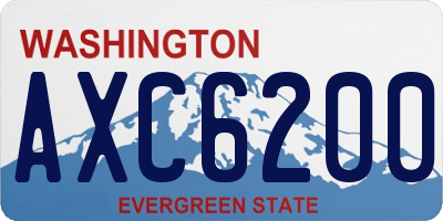 WA license plate AXC6200