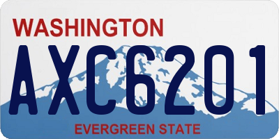 WA license plate AXC6201