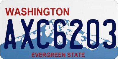 WA license plate AXC6203