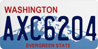 WA license plate AXC6204