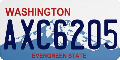 WA license plate AXC6205