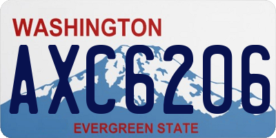 WA license plate AXC6206