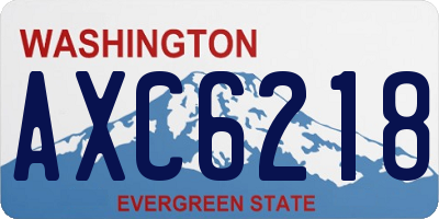 WA license plate AXC6218