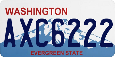 WA license plate AXC6222