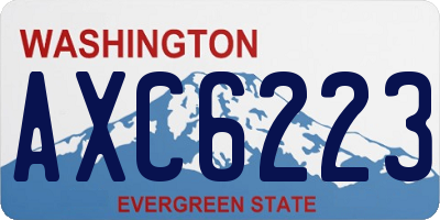 WA license plate AXC6223