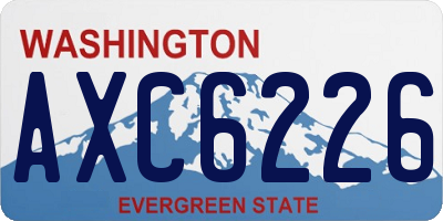 WA license plate AXC6226