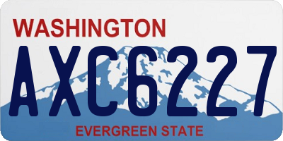 WA license plate AXC6227