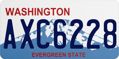 WA license plate AXC6228