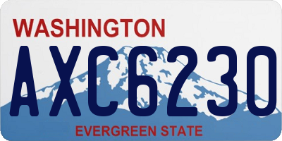 WA license plate AXC6230